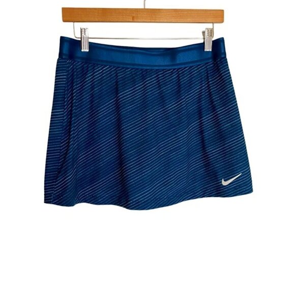 Nike Dri-Fit Blue Striped Tennis Skort Medium - Picture 1 of 5